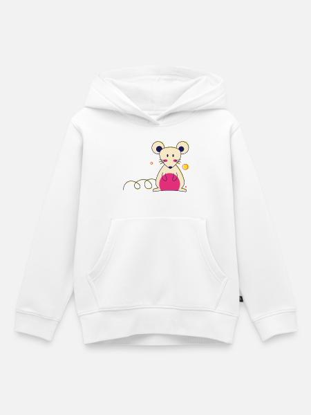 Ratte / Maus - Kinder Premium Organic Hoodie - Weiß