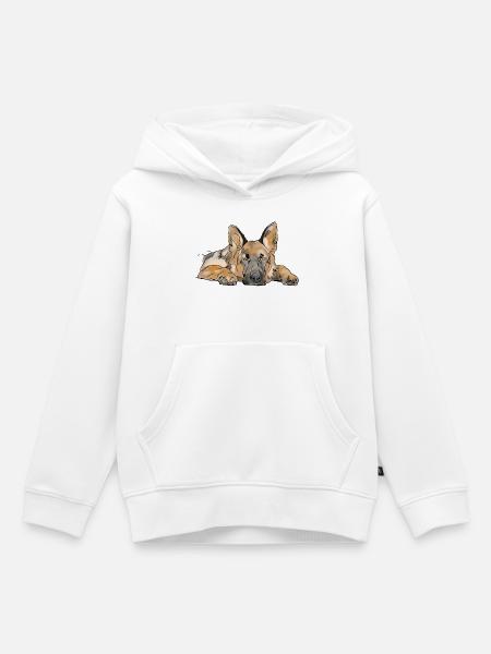 Schäferhund - Kinder Premium Organic Hoodie - Weiß