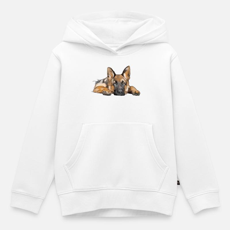 Chien de berger - Sweat Premium à capuche enfant bio - blanc