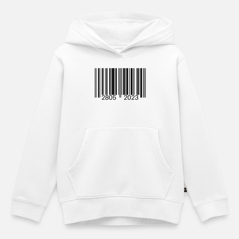 Barcode - Kinder Premium Organic Hoodie - Weiß