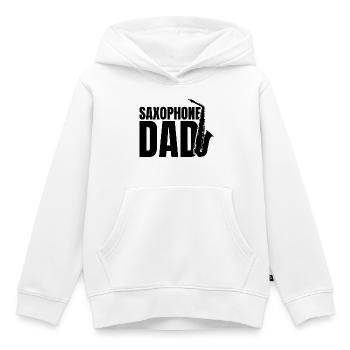 Saxophone Papa - Sweat Premium à capuche enfant bio - blanc - Devant - AI Model Kid Female (0cm)