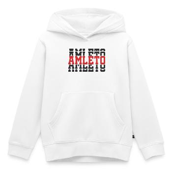 t-shirt Amleto t-shirt gift idea stacked text - Kids Premium Organic Hoodie - white - Front - AI Model Kid Female (0cm)