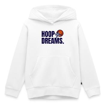 HoopDreams with logo navy blue - Kids Premium Organic Hoodie - white - Front - AI Model Kid Female (0cm)
