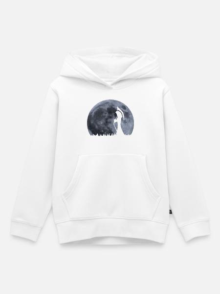 Death Rises with the Moon - Kinder Premium Organic Hoodie - Weiß