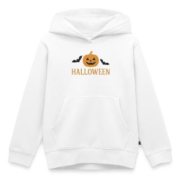Gruselige Kürbislaterne Halloween Design - Kinder Premium Organic Hoodie - Weiß - Vorne - AI Model Kid Female (0cm)