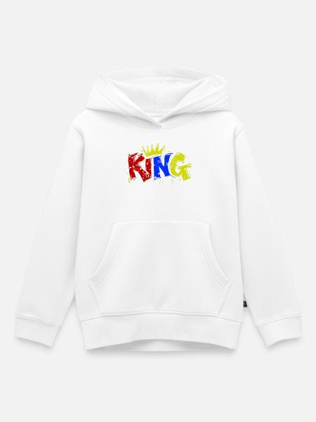 König Bunt - Kinder Premium Organic Hoodie - Weiß