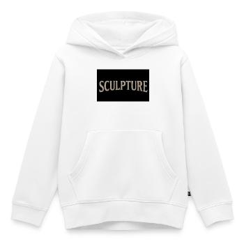 Sculpture Textured Lettering - Kids Premium Organic Hoodie - white - Front - AI Model Kid Female (0cm)