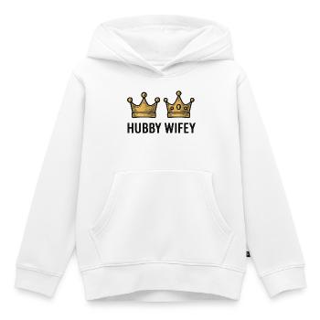 Husband & Wife | Wedding | Bachelorette party - Kids Premium Organic Hoodie - white - Front - AI Model Kid Female (0cm)