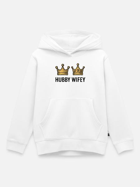 Ehemann & Ehefrau | Hochzeit | Junggesellinnenabschied - Kinder Premium Organic Hoodie - Weiß