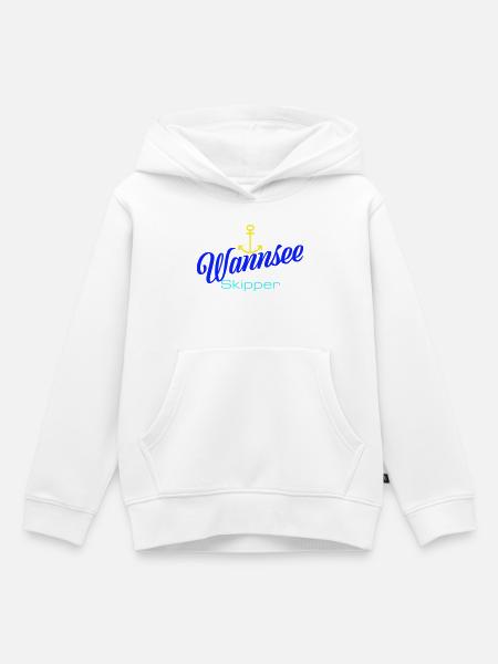 Berlin: Wannsee-Skipper mit Anker - Kinder Premium Organic Hoodie - Weiß