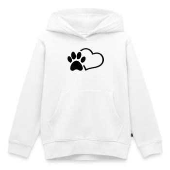 Pfote Herz - Kinder Premium Organic Hoodie - Weiß - Vorne - AI Model Kid Female (0cm)