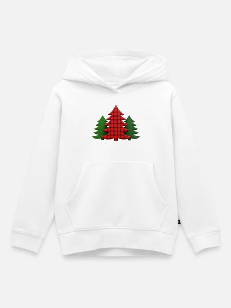 Plaid Baum Weihnachtsbäume Christmas Tree - Kinder Premium Organic Hoodie - Weiß