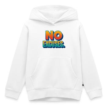 No Excuses Determination and Energy - Kids Premium Organic Hoodie - white - Front - AI Model Kid Female (0cm)