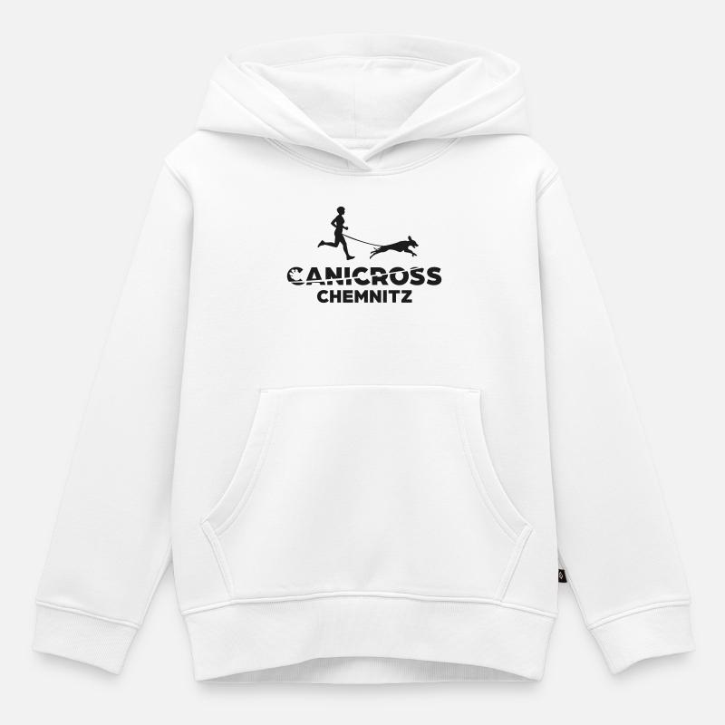 Logo-Canicrosschemnitz - Sweat Premium à capuche enfant bio - blanc