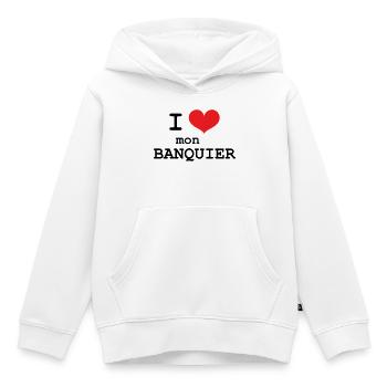 Ich liebe meinen Banker - Kinder Premium Organic Hoodie - Weiß - Vorne - AI Model Kid Female (0cm)