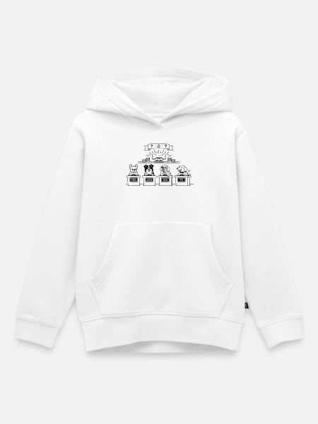 Quiz Hunde Line Art - Kinder Premium Organic Hoodie - Weiß