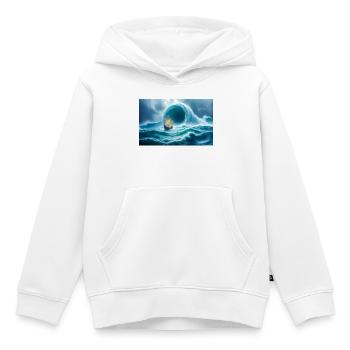 Odysseus flieht vor Charybdis, dem lebenden Strudel - Kinder Premium Organic Hoodie - Weiß - Vorne - AI Model Kid Female (0cm)