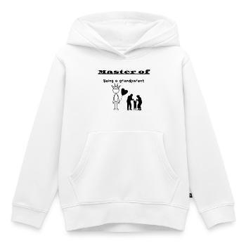 Maître d’être grand-parent - Sweat Premium à capuche enfant bio - blanc - Devant - AI Model Kid Female (0cm)