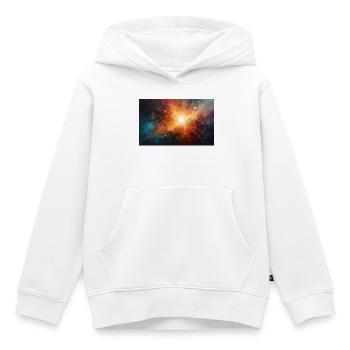 Cosmic Burst Nebula Explosion - Kids Premium Organic Hoodie - white - Front - AI Model Kid Female (0cm)