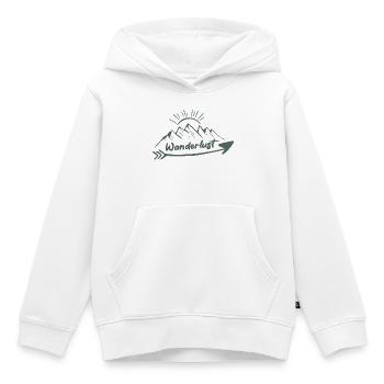 Wanderlust Mountain Outdoor Travel Design - Sweat Premium à capuche enfant bio - blanc - Devant - AI Model Kid Female (0cm)