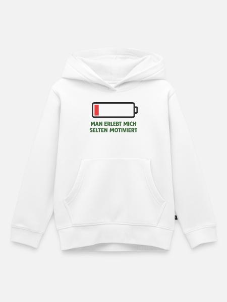 Batterie leer Motivation rar - Kinder Premium Organic Hoodie - Weiß