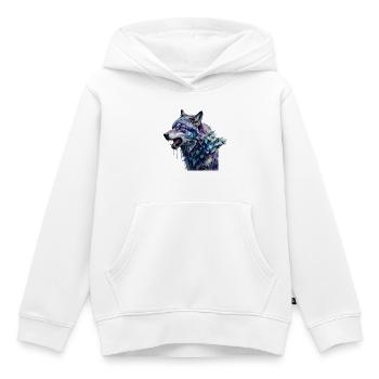 Alpha Wolf - Kids Premium Organic Hoodie - white - Front - AI Model Kid Female (0cm)