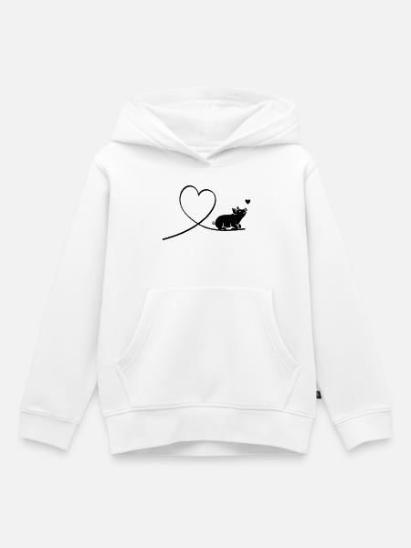 Schwein Herz Silhouette Tierschutz Vegan - Kinder Premium Organic Hoodie - Weiß