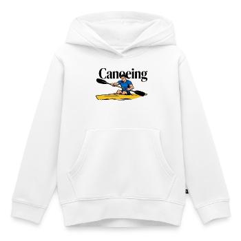 En canoë En canoë - Sweat Premium à capuche enfant bio - blanc - Devant - AI Model Kid Female (0cm)