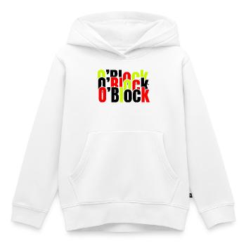 Neonblock-Typografie in Rot & Limette - Kinder Premium Organic Hoodie - Weiß - Vorne - AI Model Kid Female (0cm)
