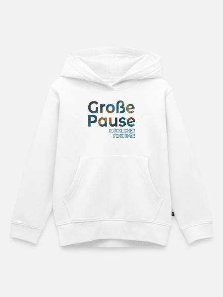 Abschiedsgeschenke Glücklicher Pensionär - Pause - Kinder Premium Organic Hoodie - Weiß