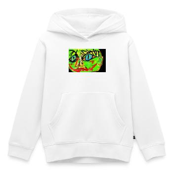 Élő Zőldi - Sweat Premium à capuche enfant bio - blanc - Devant - AI Model Kid Female (0cm)