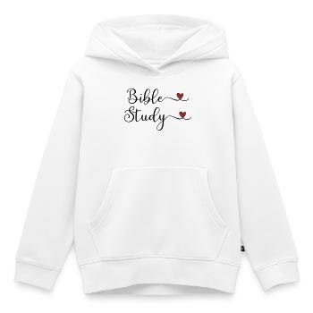 Conception de cœurs pour l’étude biblique - Sweat Premium à capuche enfant bio - blanc - Devant - AI Model Kid Female (0cm)