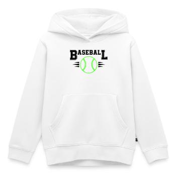 Balle de baseball néon avec points illuminés - Sweat Premium à capuche enfant bio - blanc - Devant - AI Model Kid Female (0cm)