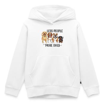 Drôle Moins de gens Plus de chiens Merch - Sweat Premium à capuche enfant bio - blanc - Devant - AI Model Kid Female (0cm)
