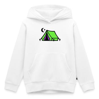 Camping Tent Moon Graphic - Sweat Premium à capuche enfant bio - blanc - Devant - AI Model Kid Female (0cm)