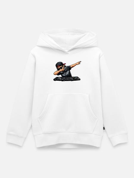 Dabbing DJ - Kids Premium Organic Hoodie - white