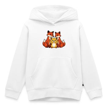 Fuchsfamilie - Kinder Premium Organic Hoodie - Weiß - Vorne - AI Model Kid Female (0cm)