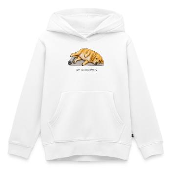 Golden Retriever Yoga Hund Tag 3 Versuch - Kinder Premium Organic Hoodie - Weiß - Vorne - AI Model Kid Female (0cm)