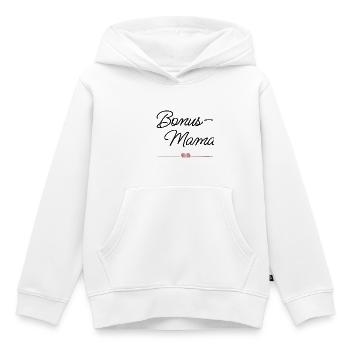 Beste Bonus-Mama mit Herz – Geschenk - Kinder Premium Organic Hoodie - Weiß - Vorne - AI Model Kid Female (0cm)