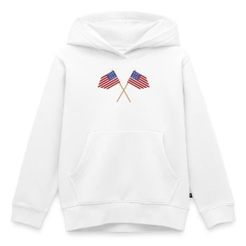 Flagge der Vereinigten Staaten - Kinder Premium Organic Hoodie - Weiß - Vorne - AI Model Kid Female (0cm)
