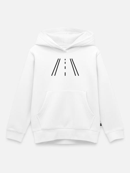 Straßenlinien-Symbol - Kinder Premium Organic Hoodie - Weiß