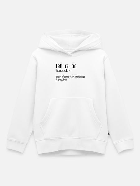 Lehrerin Substantiv Influencerin Lustig Geschenk - Kinder Premium Organic Hoodie - Weiß