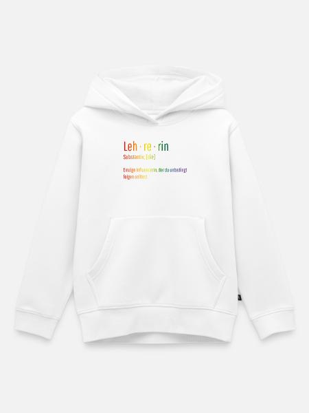 Lehrerin Substantiv Influencerin Lustig Geschenk - Kinder Premium Organic Hoodie - Weiß