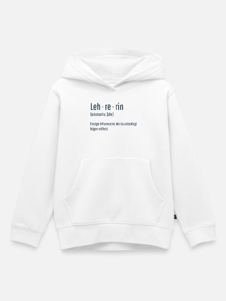 Lehrerin Substantiv Influencerin Lustig Geschenk - Kinder Premium Organic Hoodie - Weiß