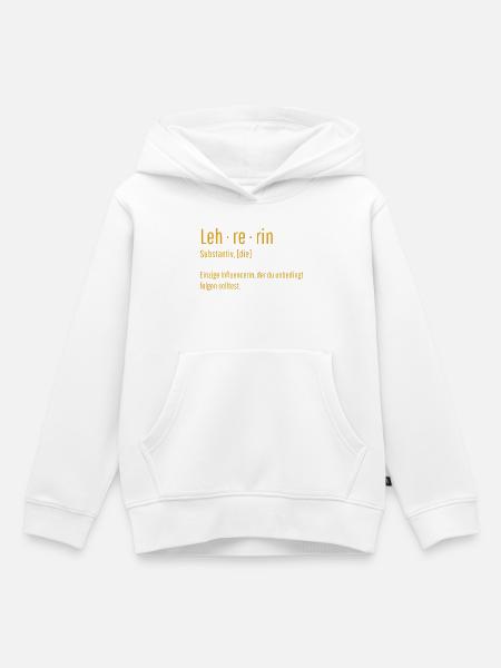 Lehrerin Substantiv Influencerin Lustig Geschenk - Kinder Premium Organic Hoodie - Weiß