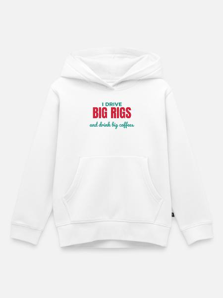 Big Rig Kaffee-Aktion - Kinder Premium Organic Hoodie - Weiß