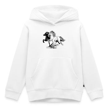 Chevaux sauvages - Sweat Premium à capuche enfant bio - blanc - Devant - AI Model Kid Female (0cm)
