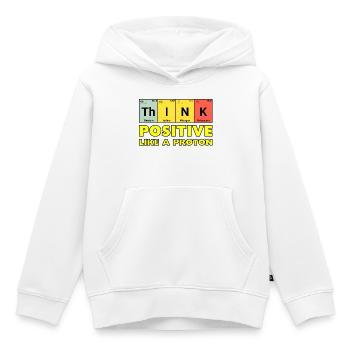 Denke Positiv, wie ein Proton - Kinder Premium Organic Hoodie - Weiß - Vorne - AI Model Kid Female (0cm)