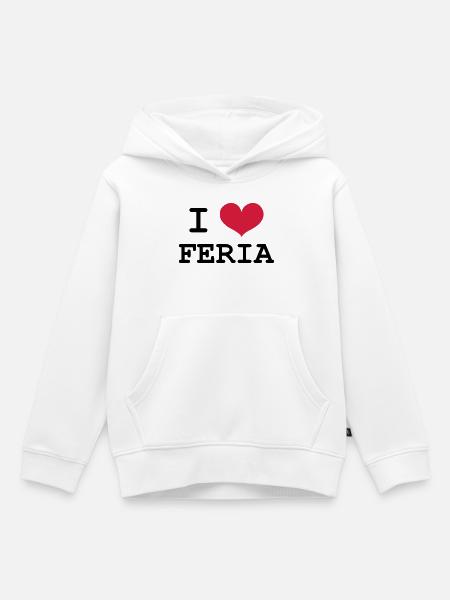 I Love Feria - Sweat Premium à capuche enfant bio - blanc