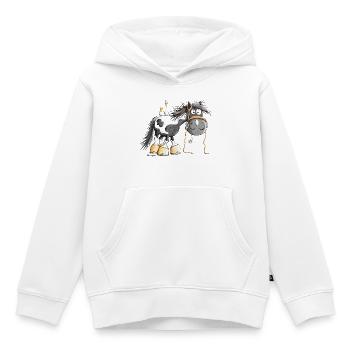 Sweet Pinto Horse - Kids Premium Organic Hoodie - white - Front - AI Model Kid Female (0cm)
